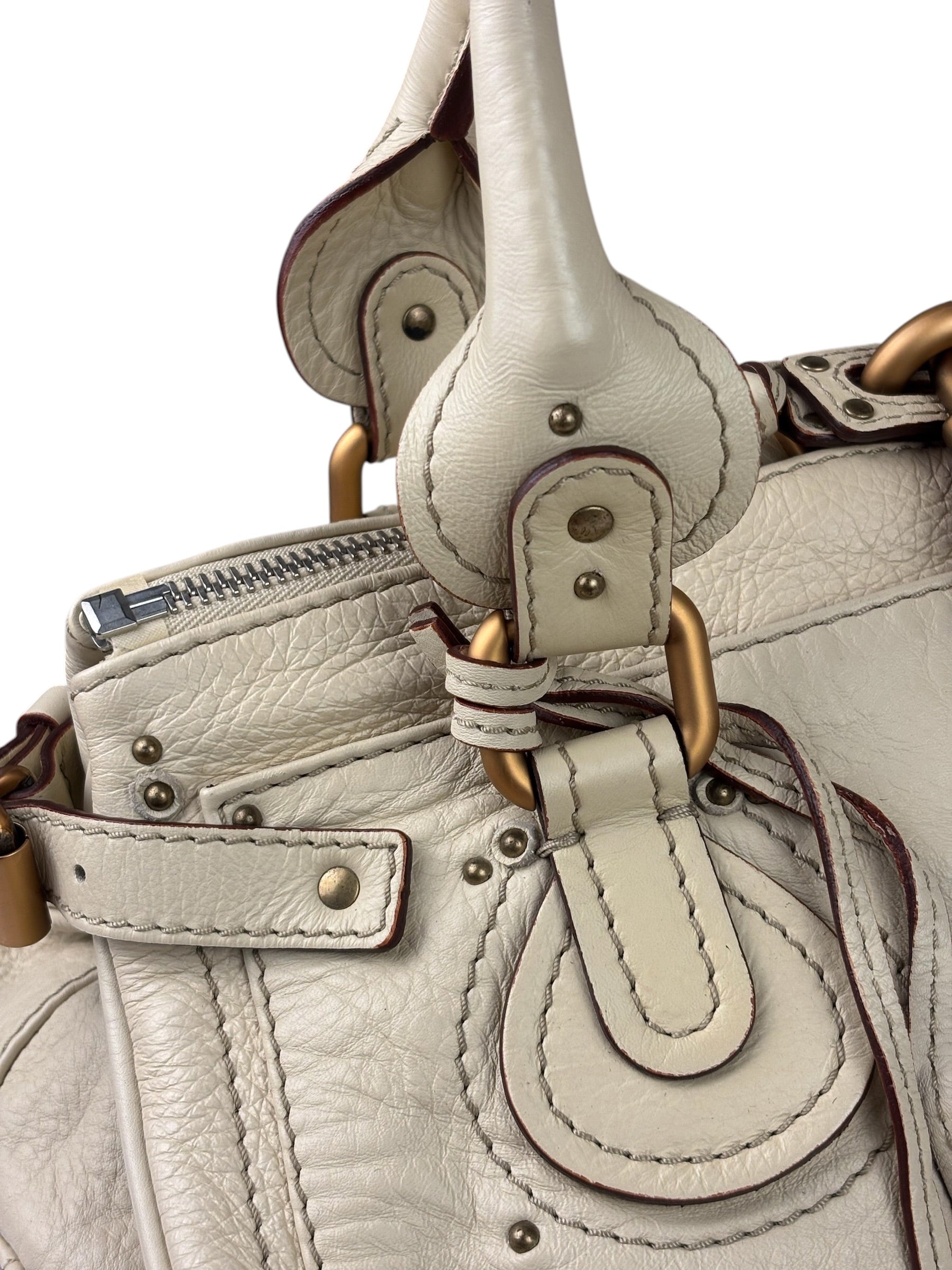 Chloe Beige Leather Paddington Shoulder Bag