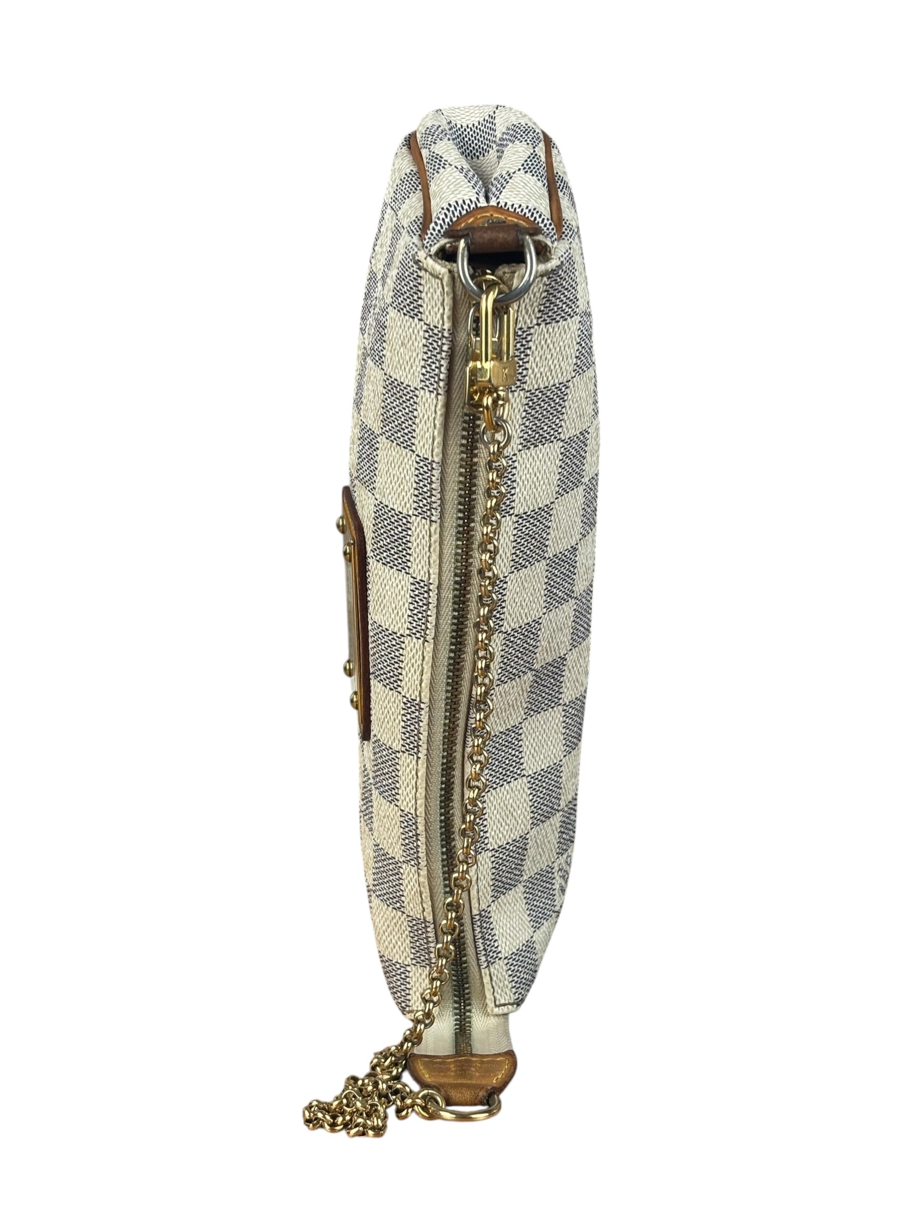 Louis Vuitton Damier Azur Eva Clutch Shoulder Bag