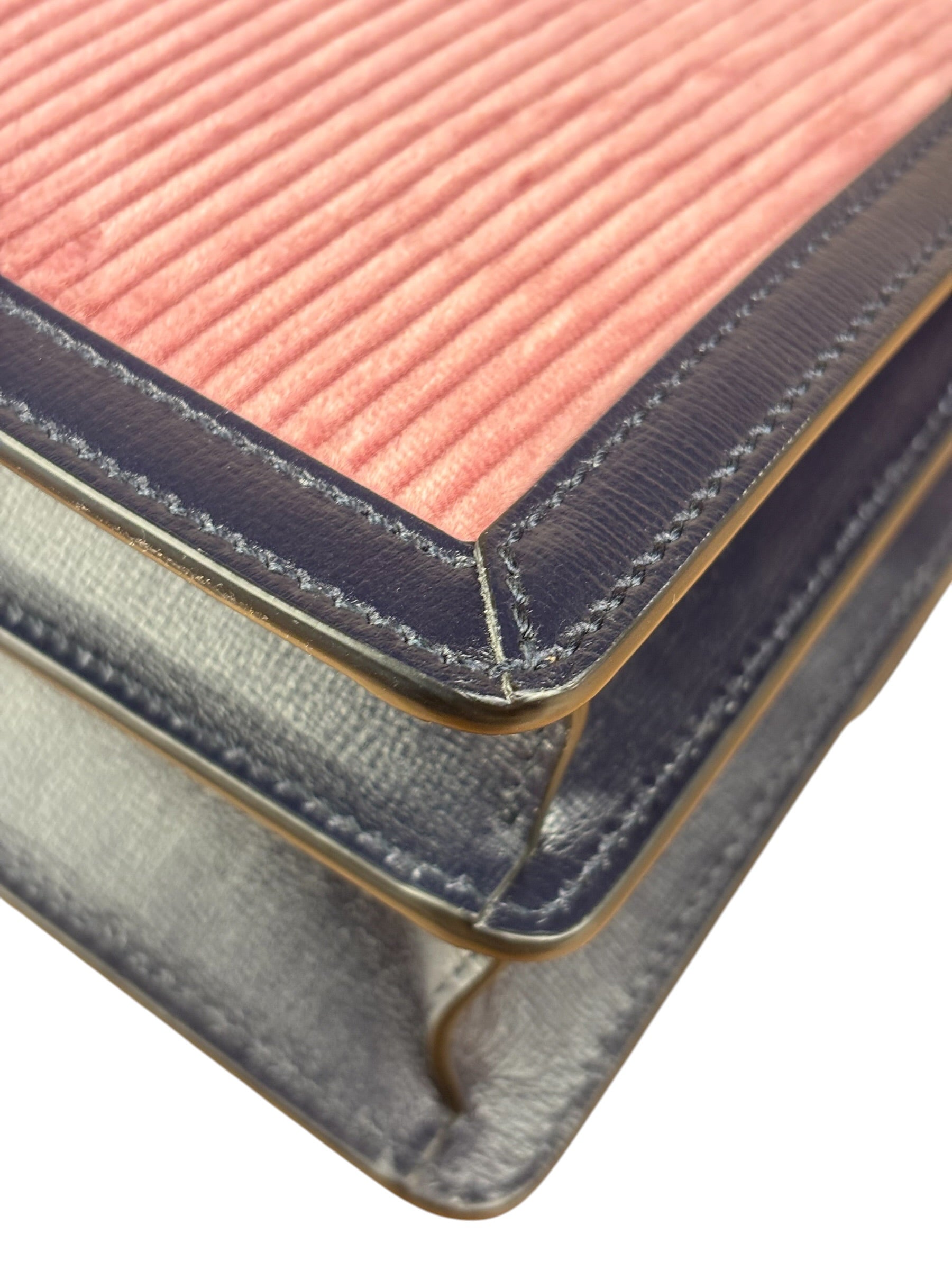 Gucci Pink Leather Trim Dionysus Corduroy Shoulder Bag