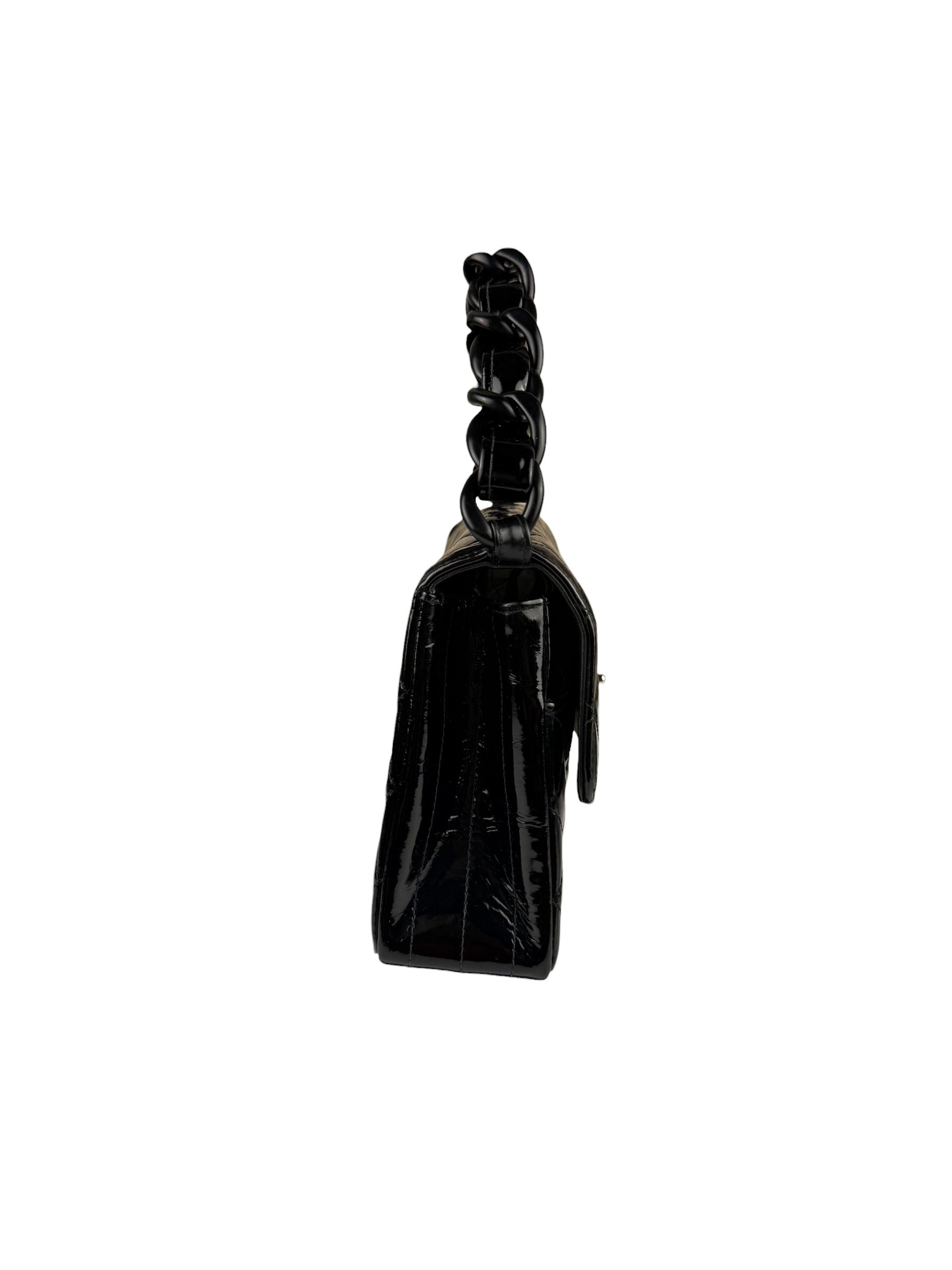 Chanel Vintage Black Leather In The Business Flap Handbag 1996