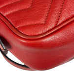 Gucci Red Leather Marmont Small Camera Bag