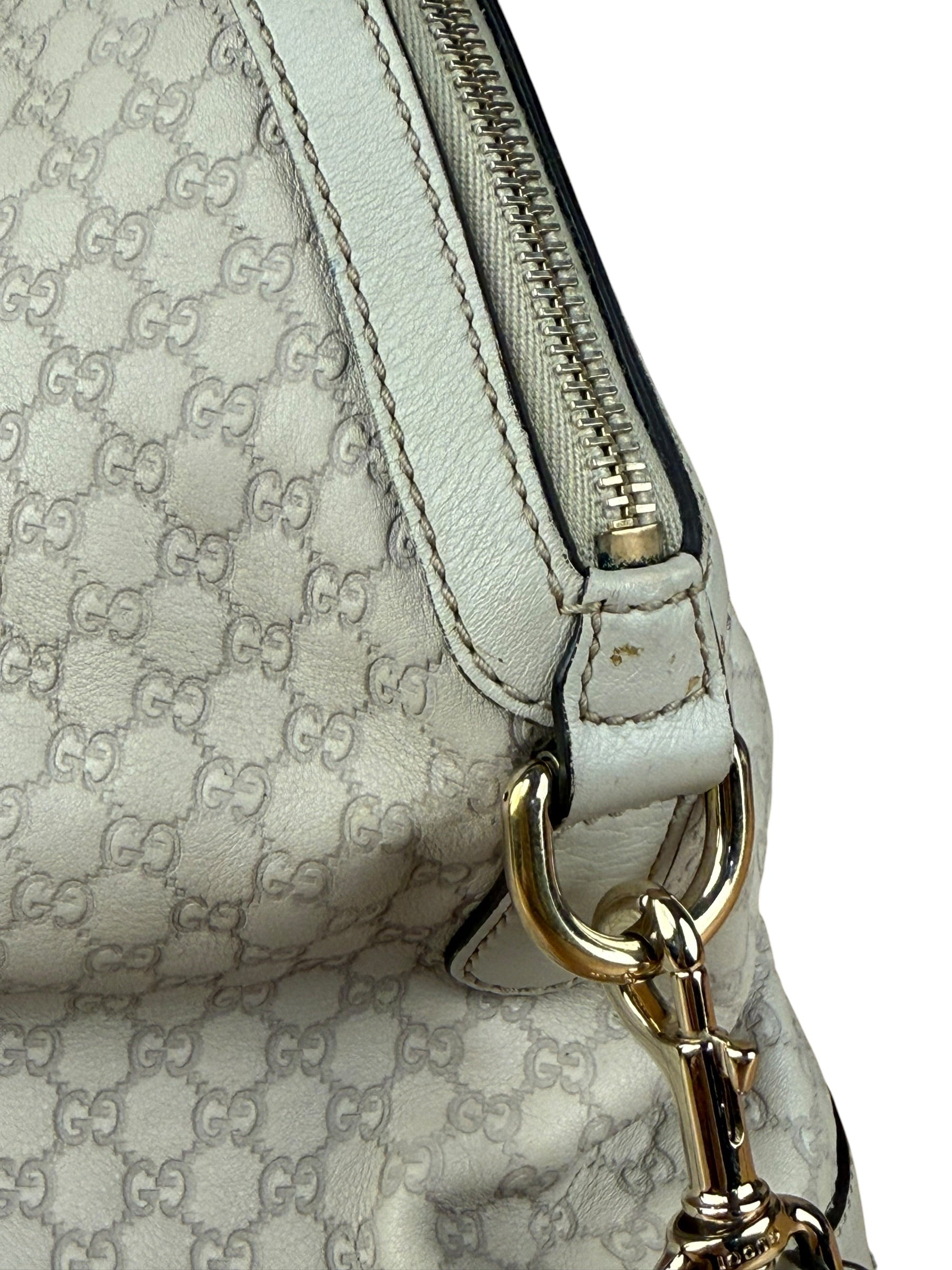 Gucci Vintage Beige Leather GG 2Way Bag