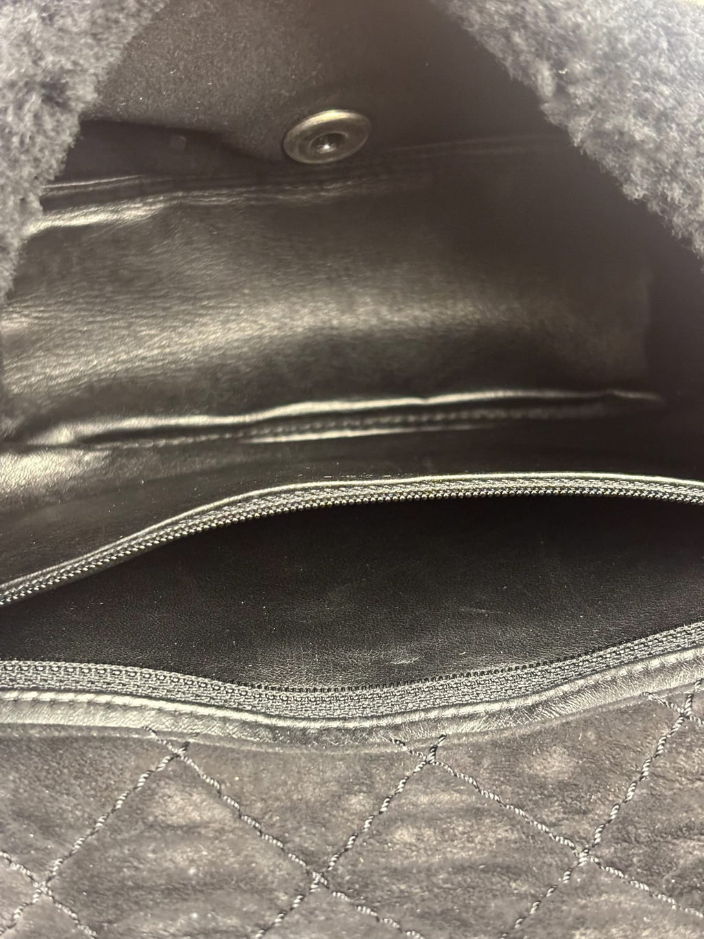 Chanel Pearl Shearling Flap Bag 2014