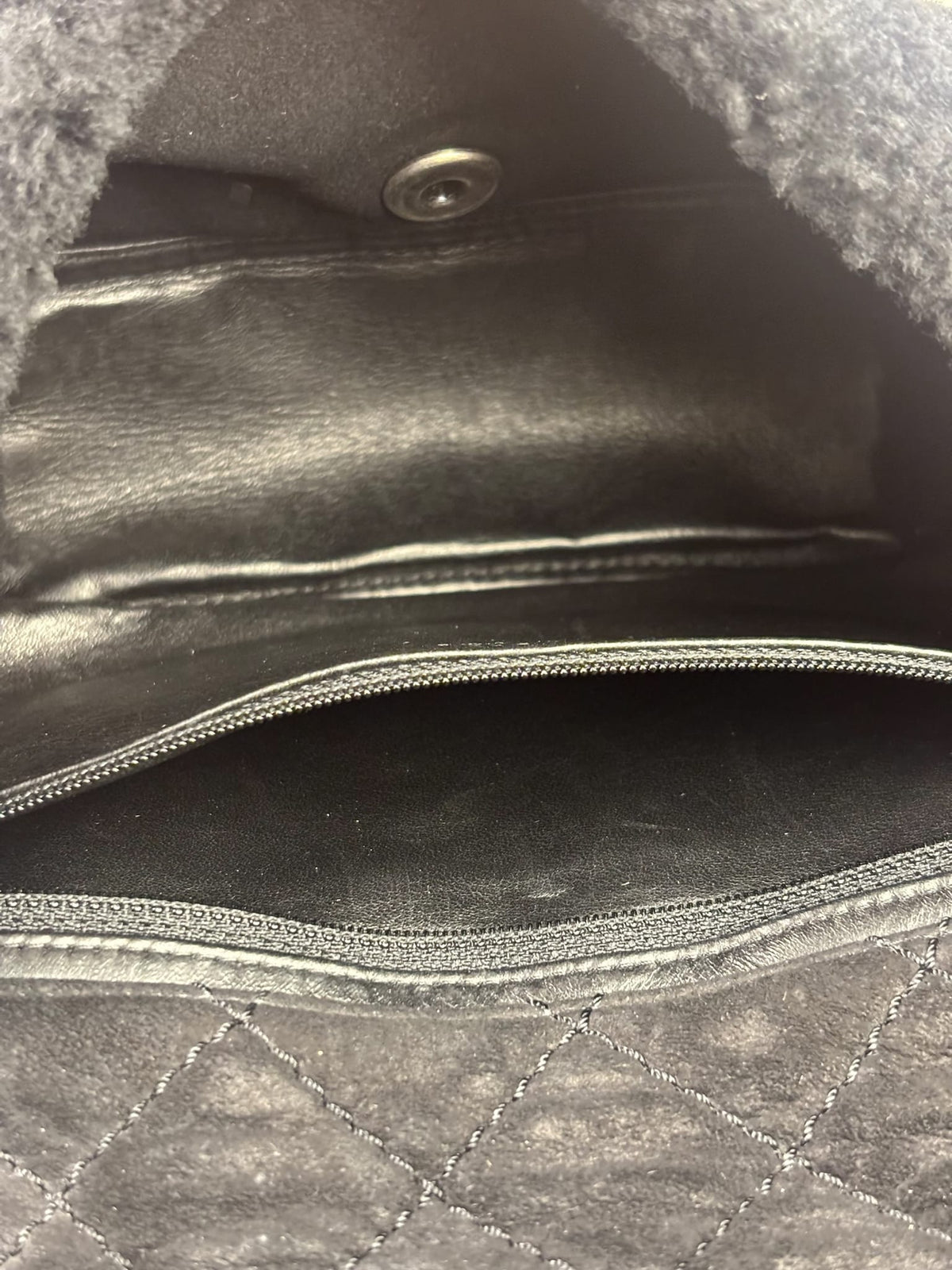 Chanel Pearl Shearling Flap Bag 2014