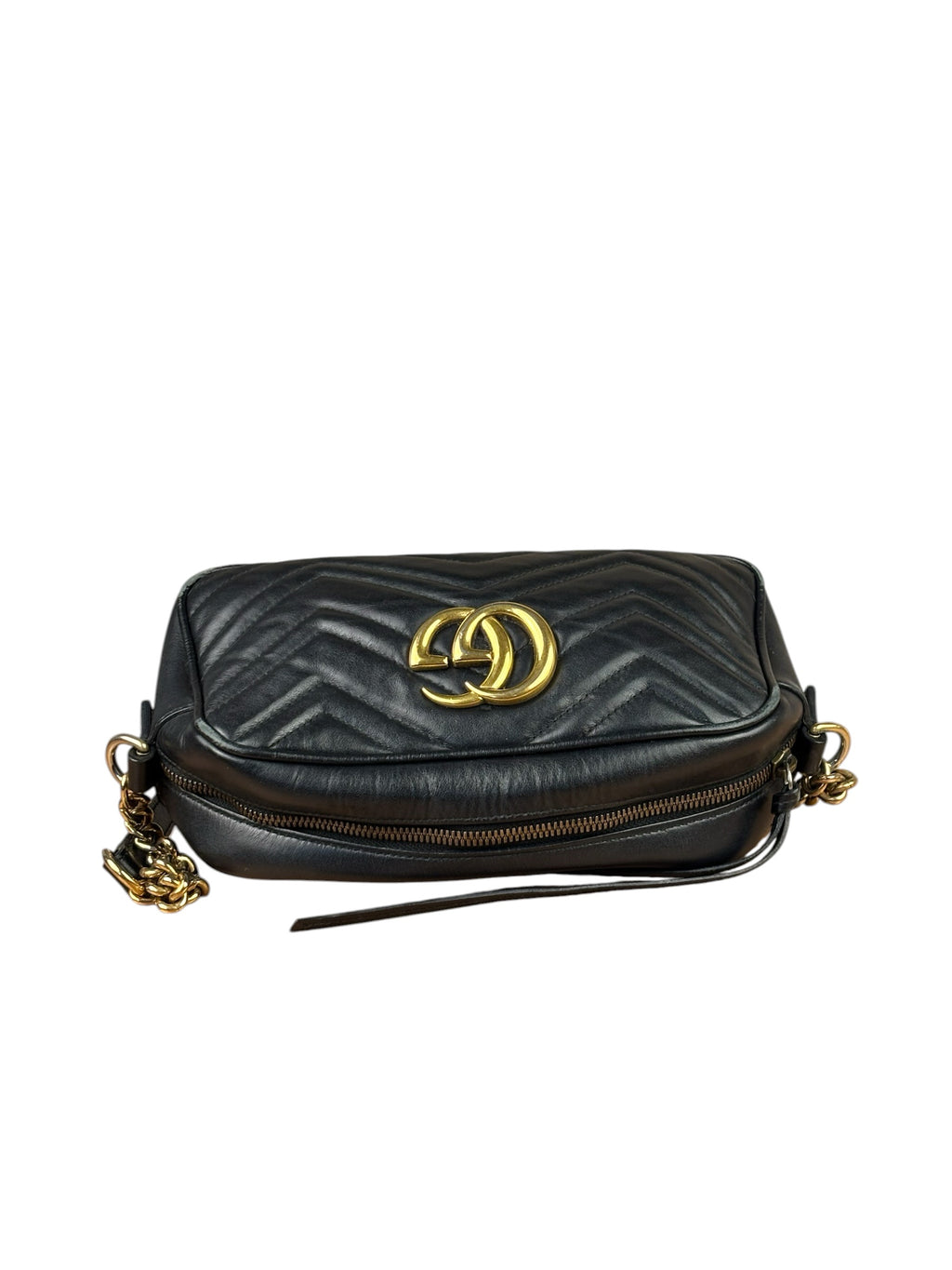 Gucci Black Leather Marmont Small Camera Bag