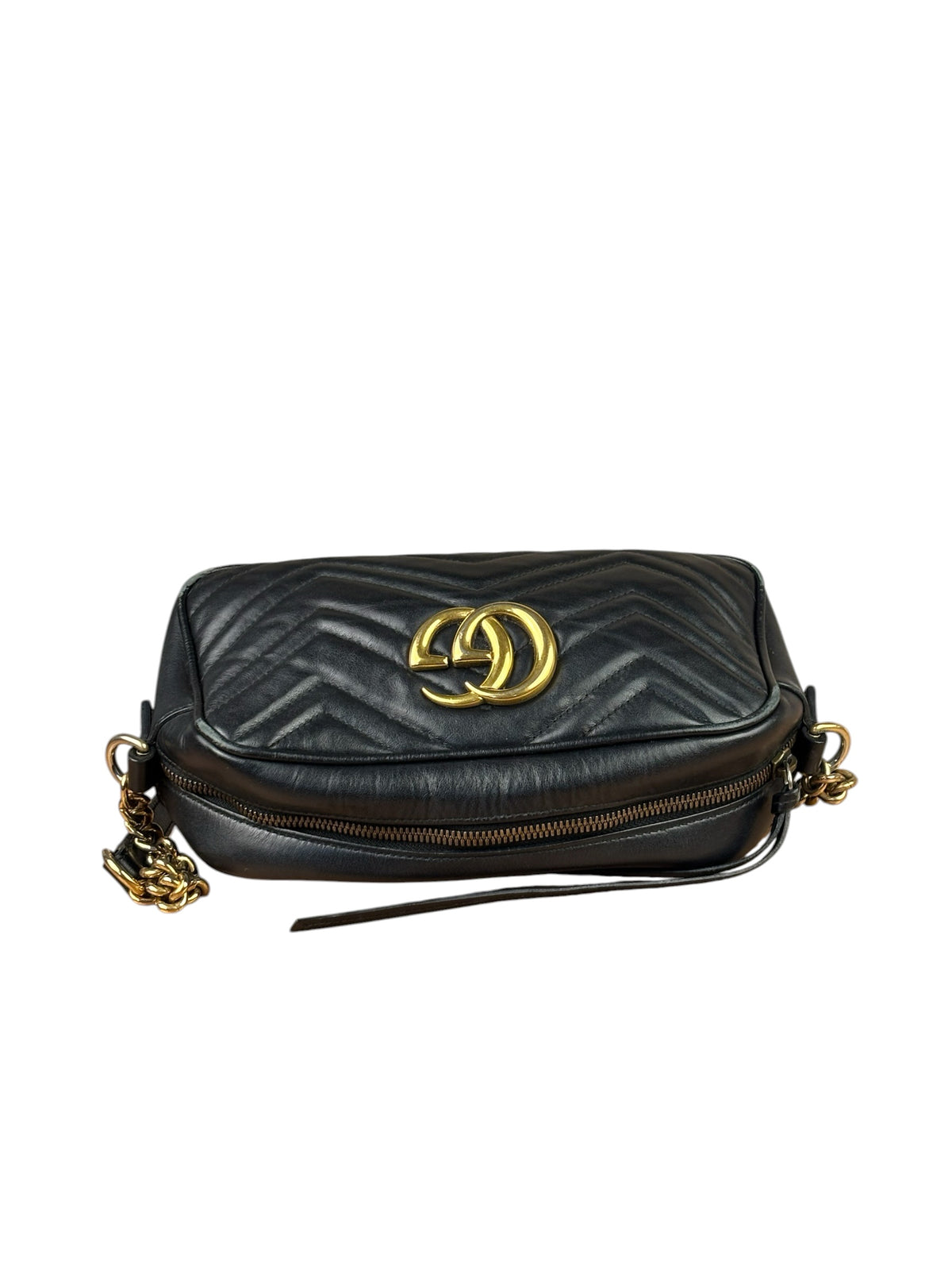 Gucci Black Leather Marmont Small Camera Bag
