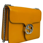 Gucci Orange GG Polished Leather Shoulder Bag