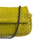 Bottega Veneta Olimpia Yellow Intrecciato Mini Chain Flap Crossbody