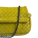 Bottega Veneta Olimpia Yellow Intrecciato Mini Chain Flap Crossbody