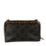 Celine Leopard Print-Trimmed Triomphe Chain Bag