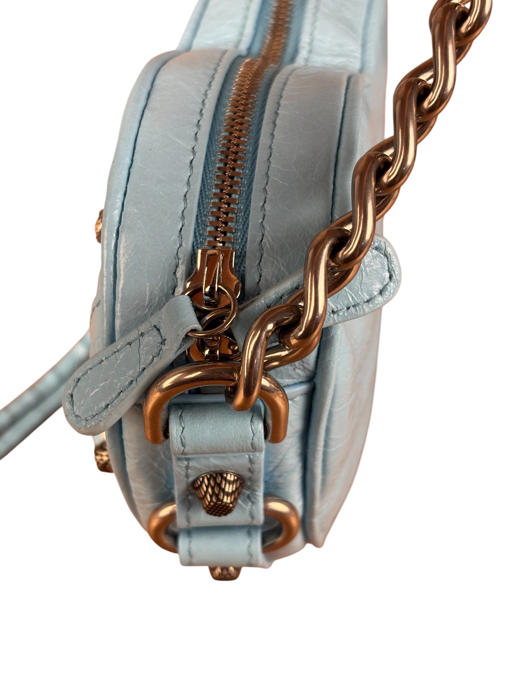 Balenciaga Light Blue Le Cagole Heart Mini Bag