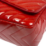 Chanel Red Patent Leather Chevron Jumbo Flap Bag 2009
