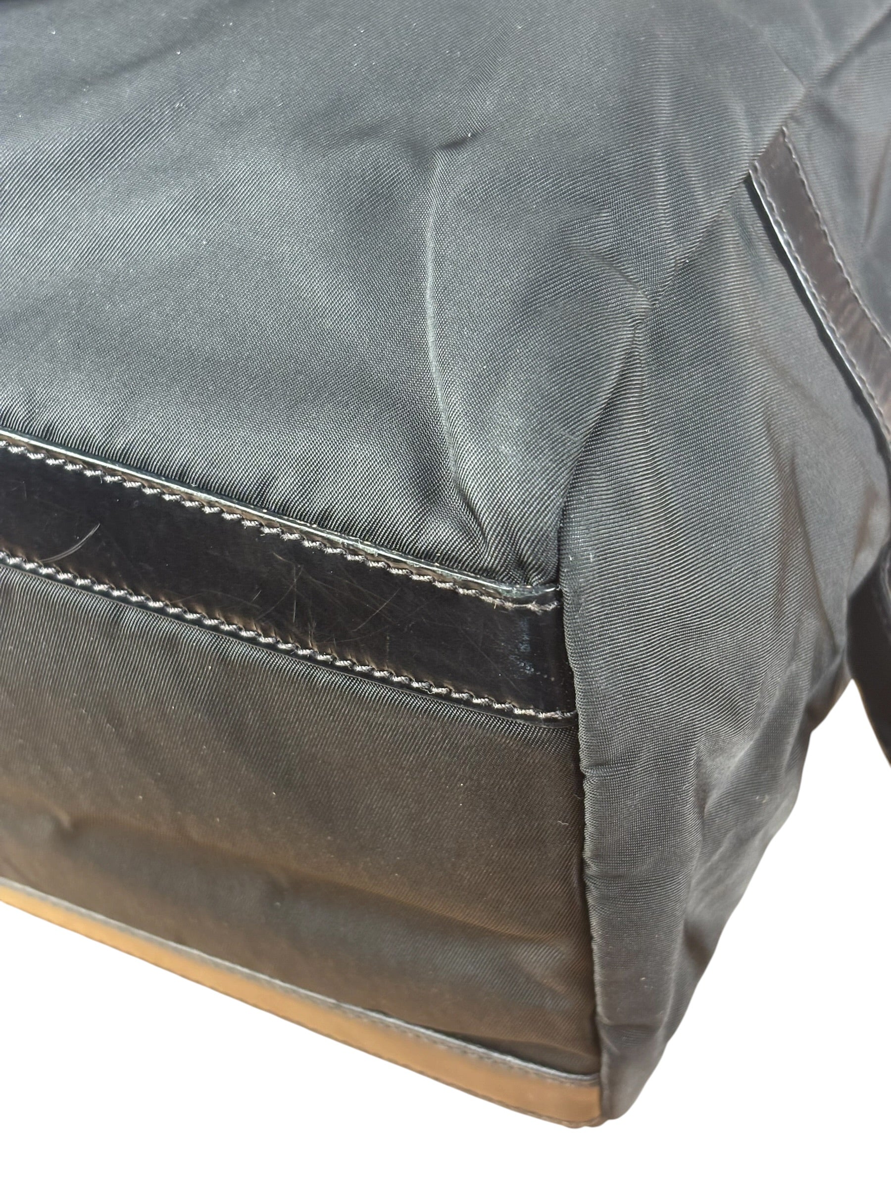 Prada Vintage Black Nylon/Patent Shoulder Bag