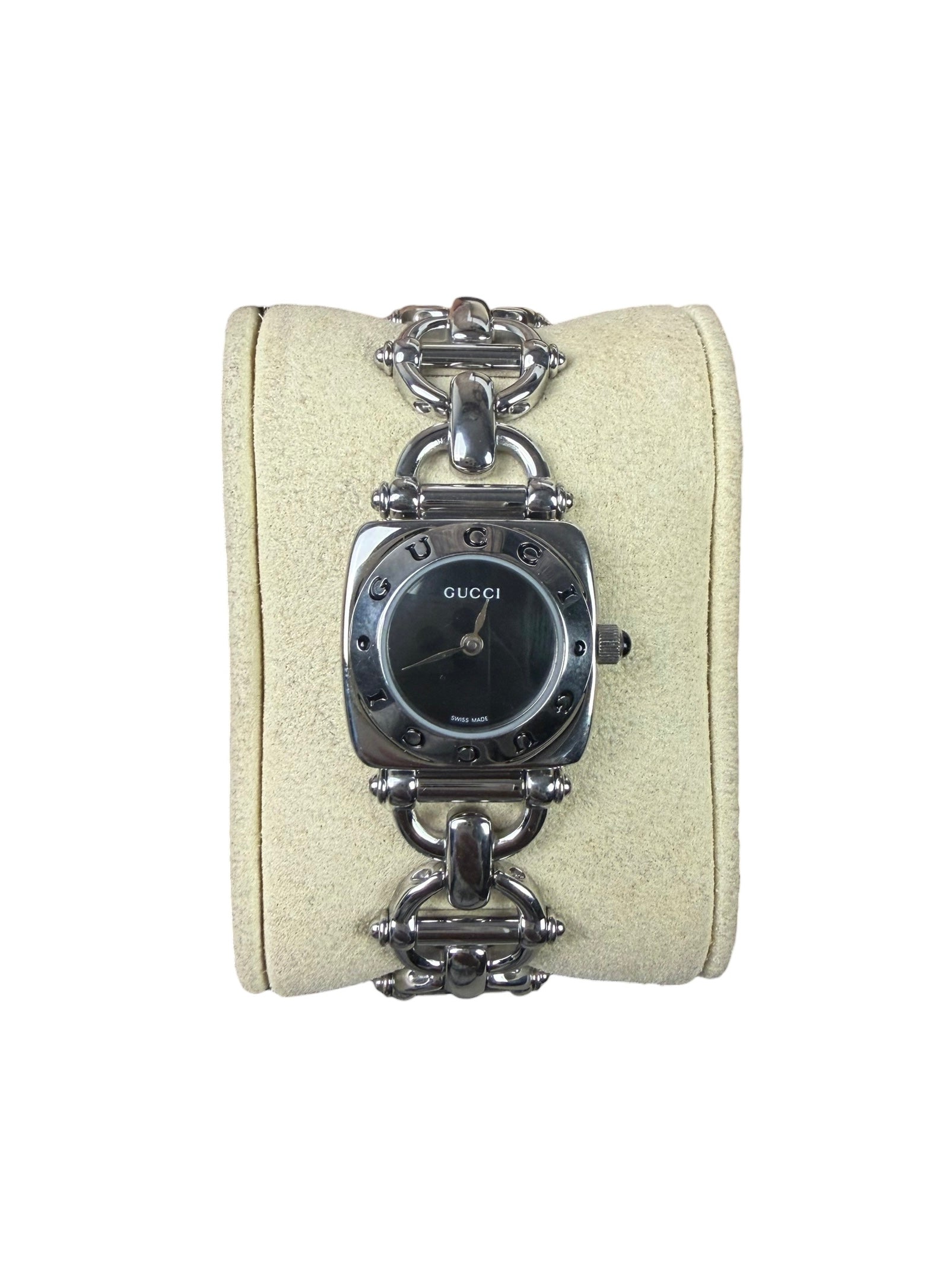 Gucci 6100L Black Dial Horse Bit Link Watch