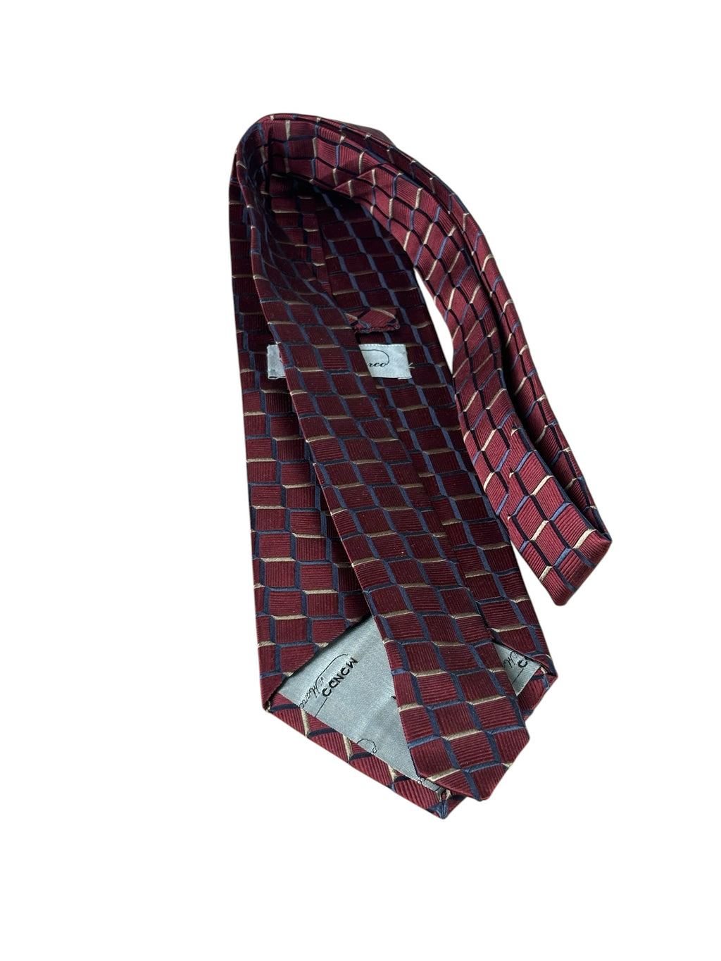 Mondo Di Marco Burgundy Square Print Tie