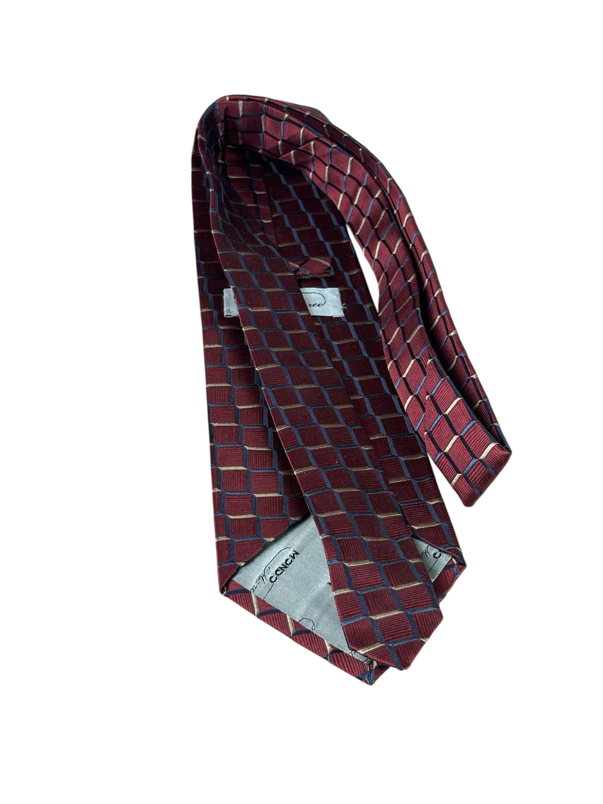 Mondo Di Marco Burgundy Square Print Tie