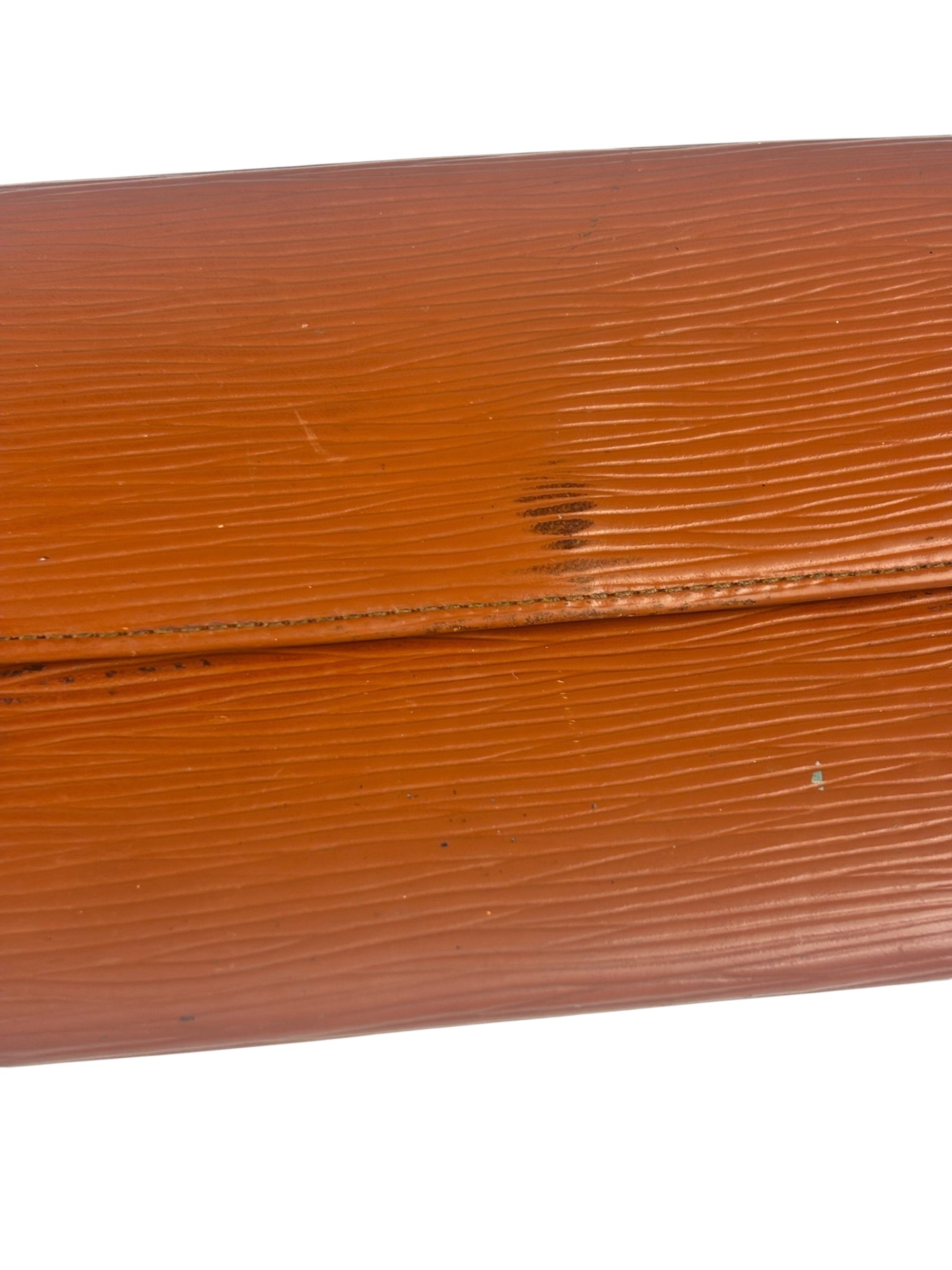 Louis Vuitton Orange Epi Leather Sarah Long Flap Wallet