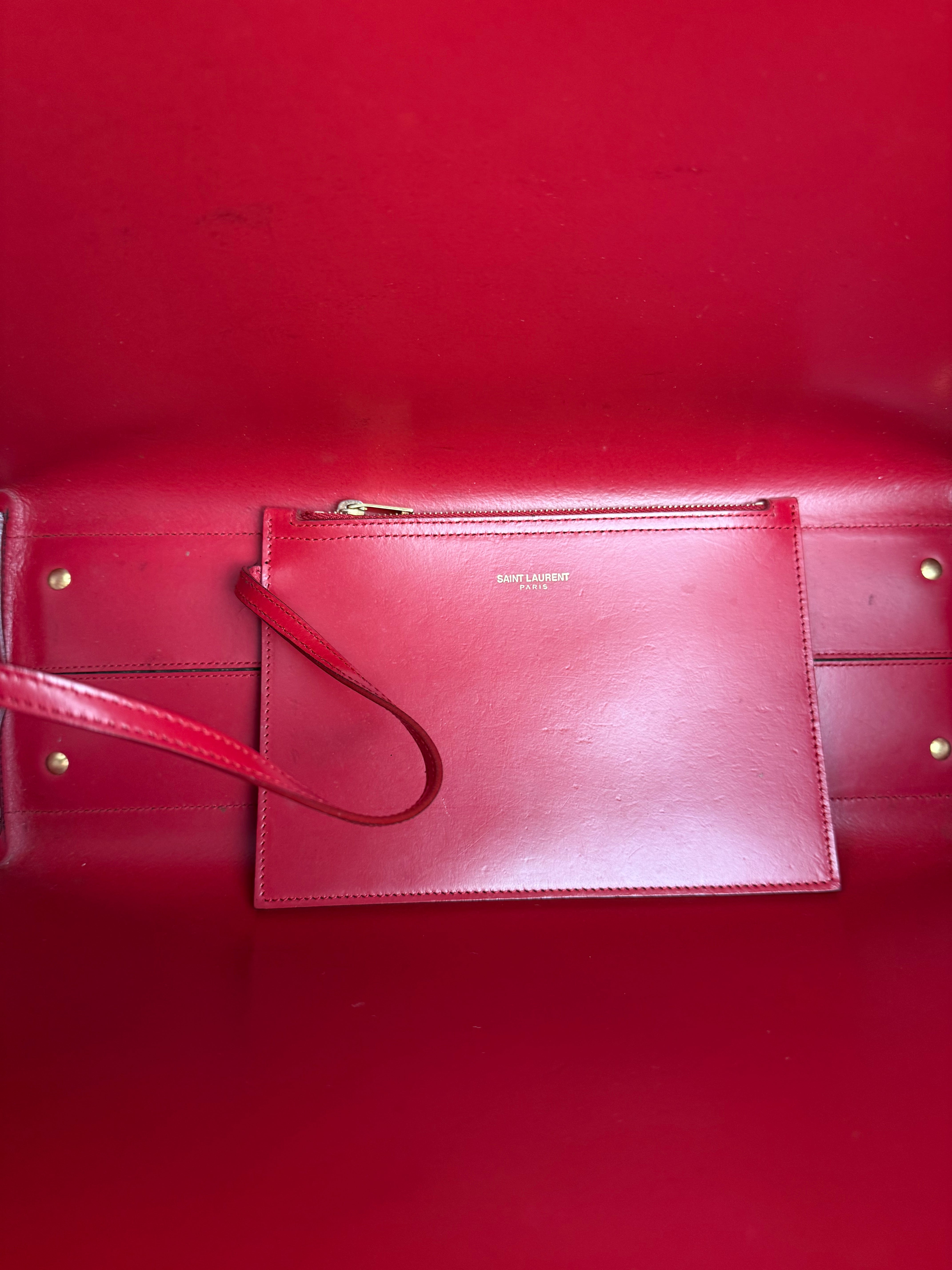 Saint Laurent Black Leather Shopping Tote Bag