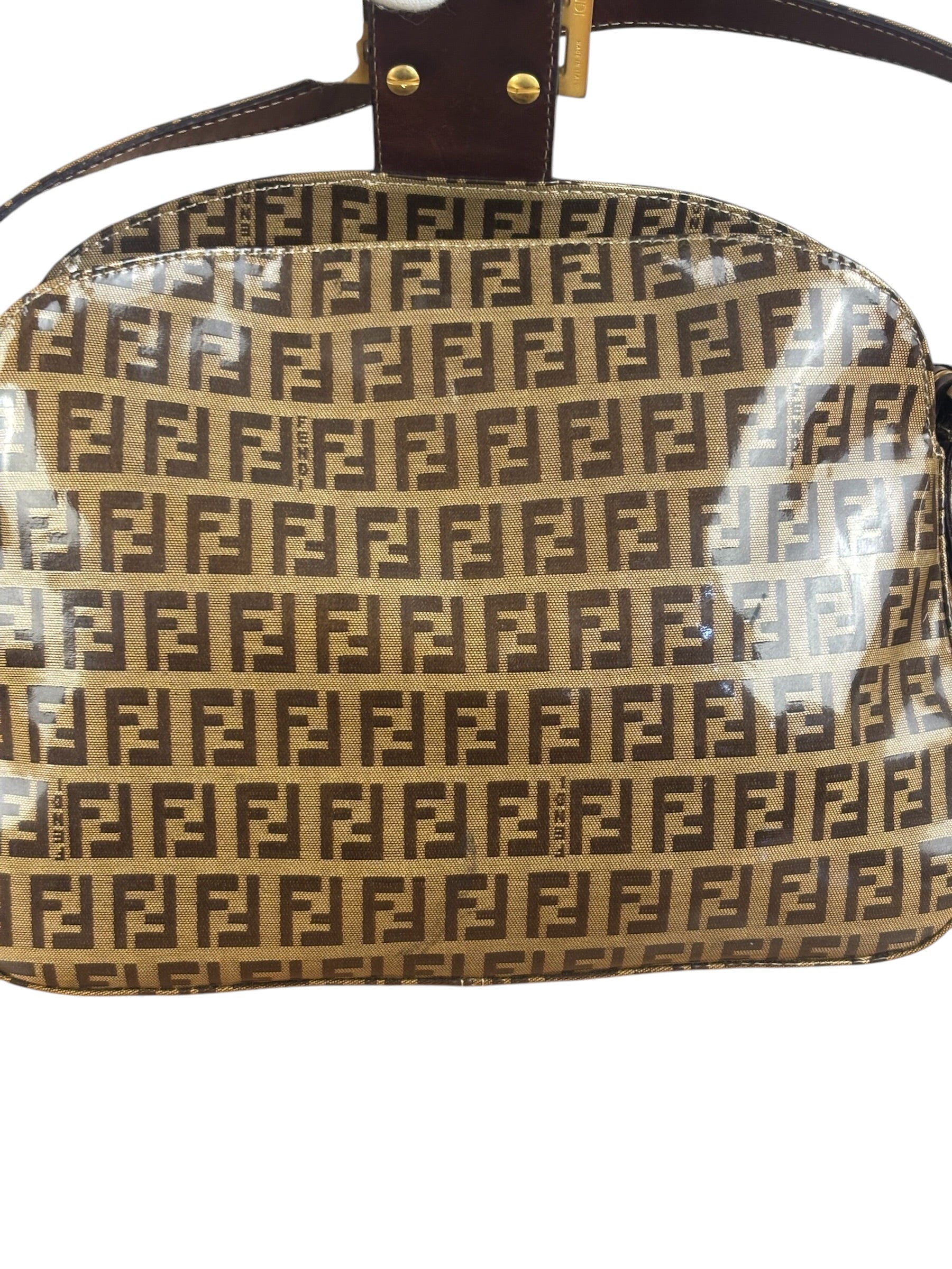 Fendi Vintage FF Canvas PVC Baguette