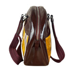 Prada Vintage Yellow/Burgundy Patent Leather Bowler Shoulder Bag
