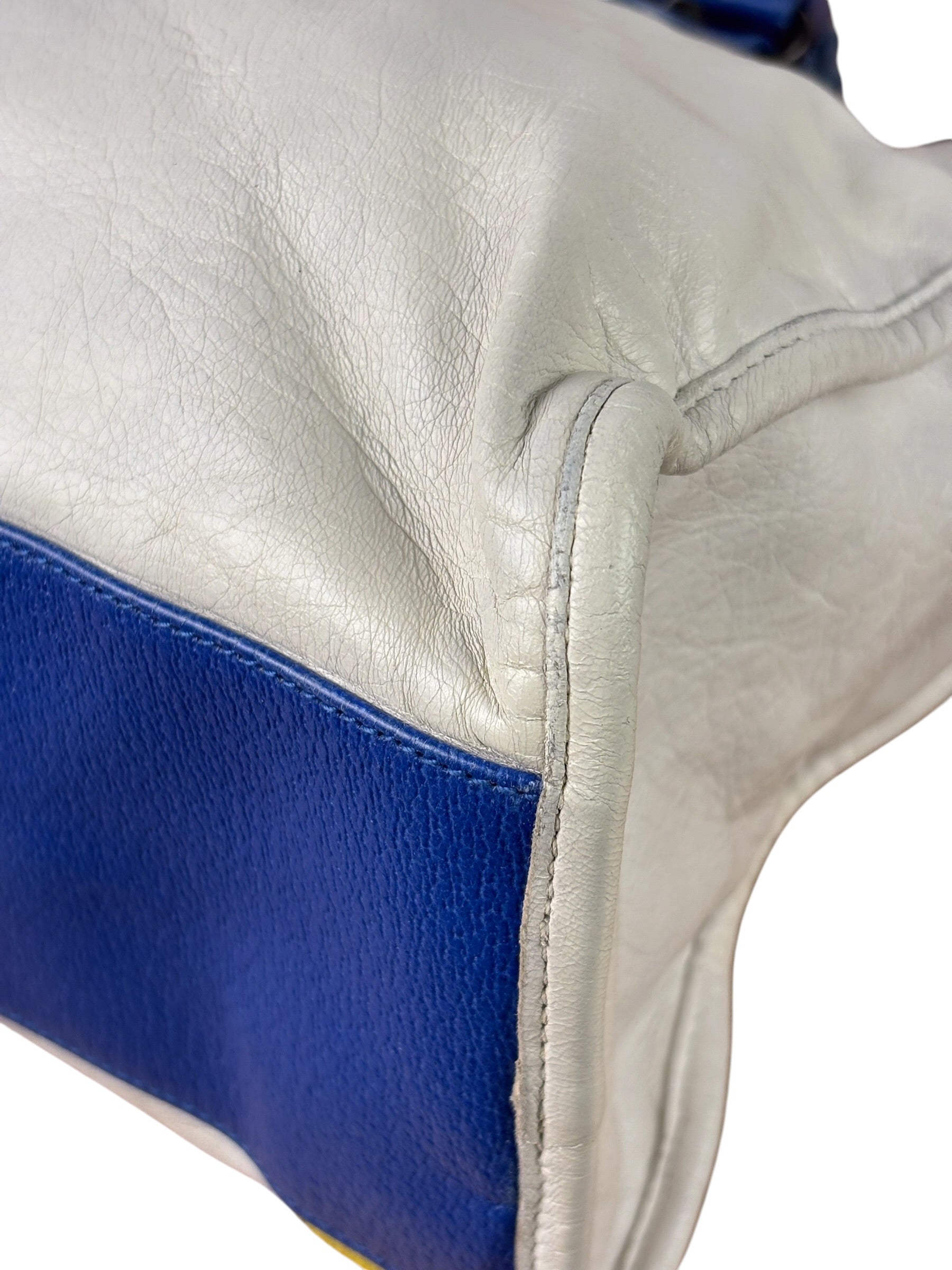 Balenciaga White Multicolor Moto 2Way City Bag