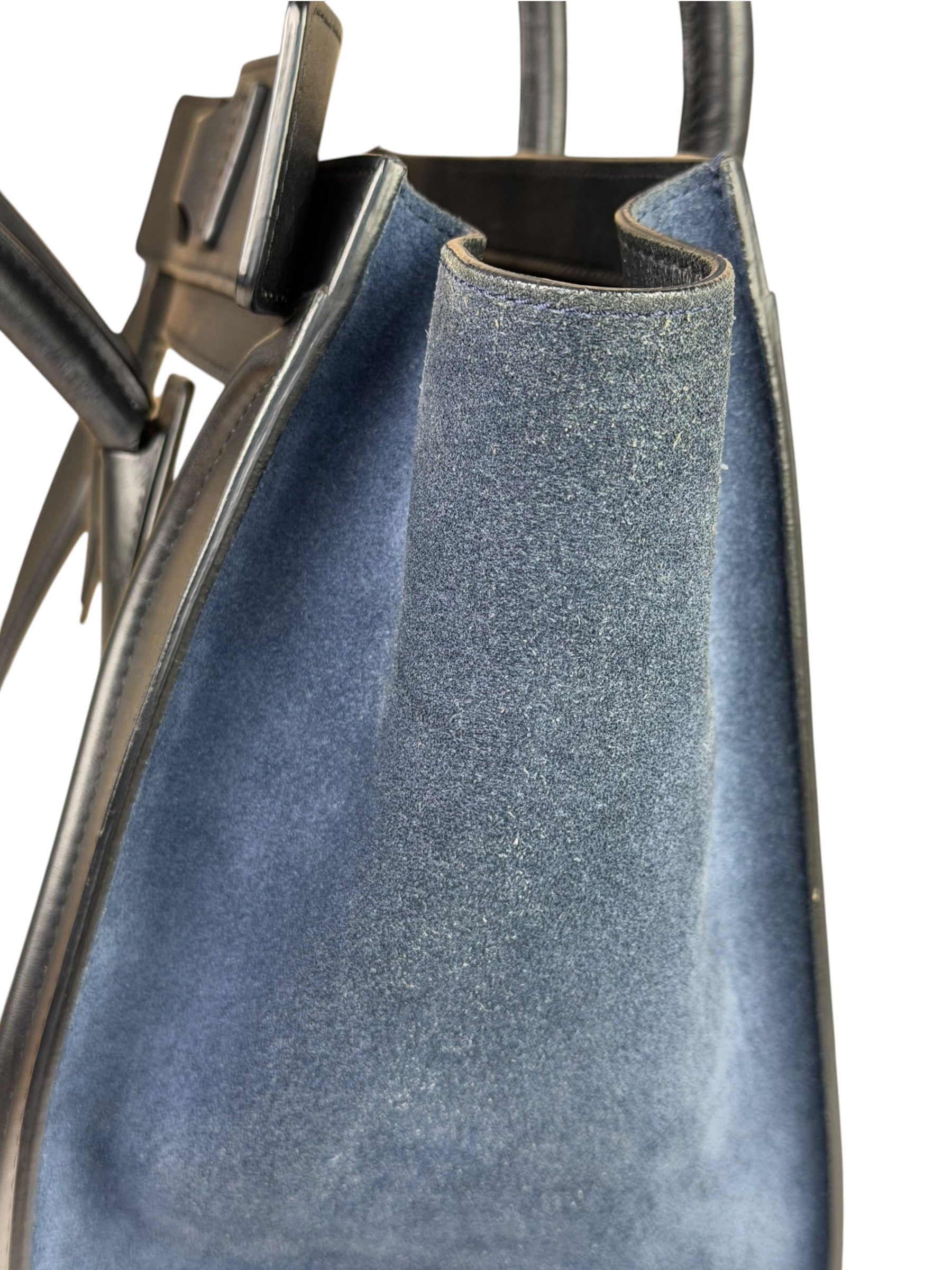 Celine Calfskin Leather/Suede Tri-Color Luggage Tote Bag