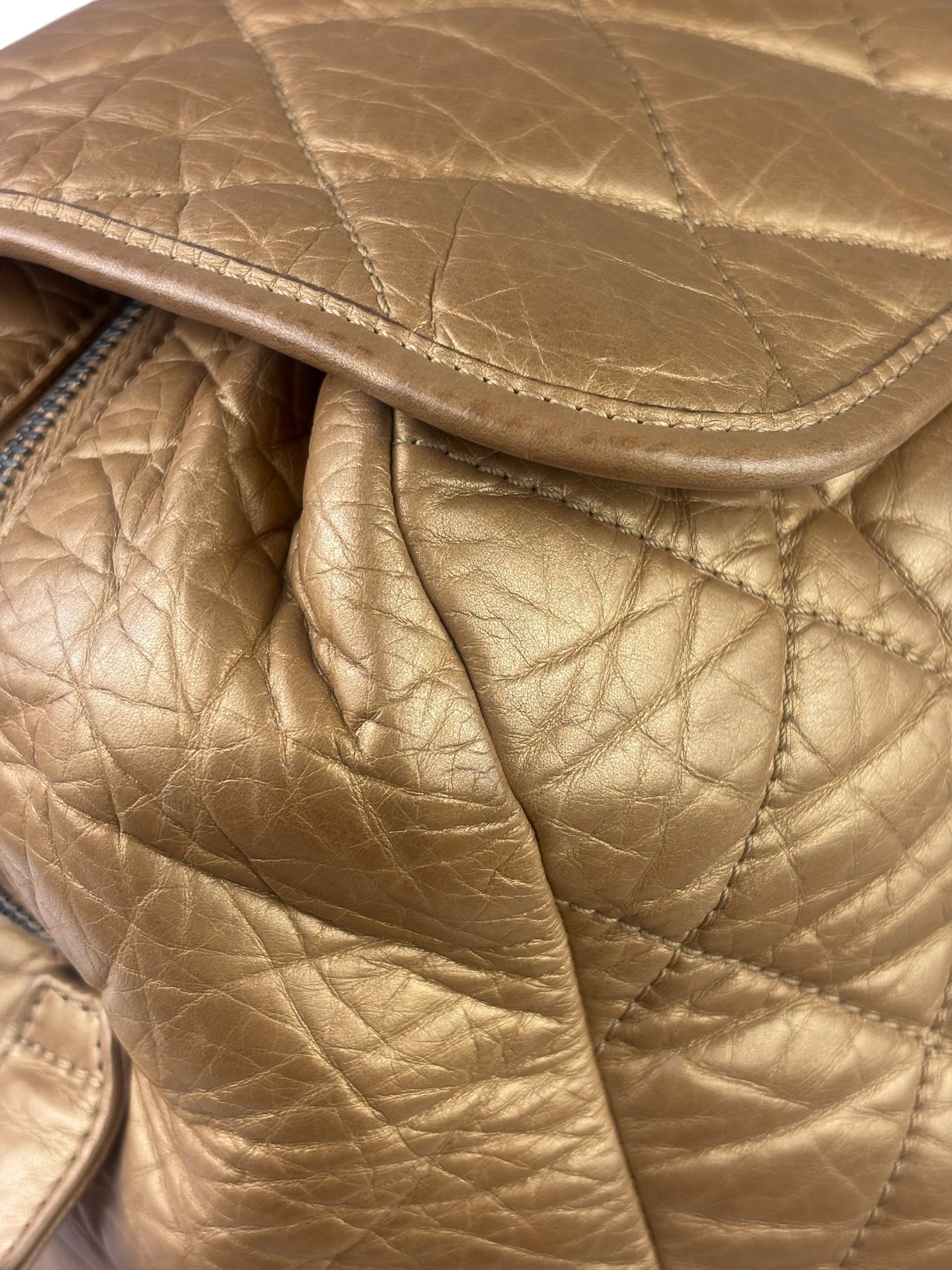 Chanel Gold Quilted Lambskin Lady Braid Flap Bag 2005