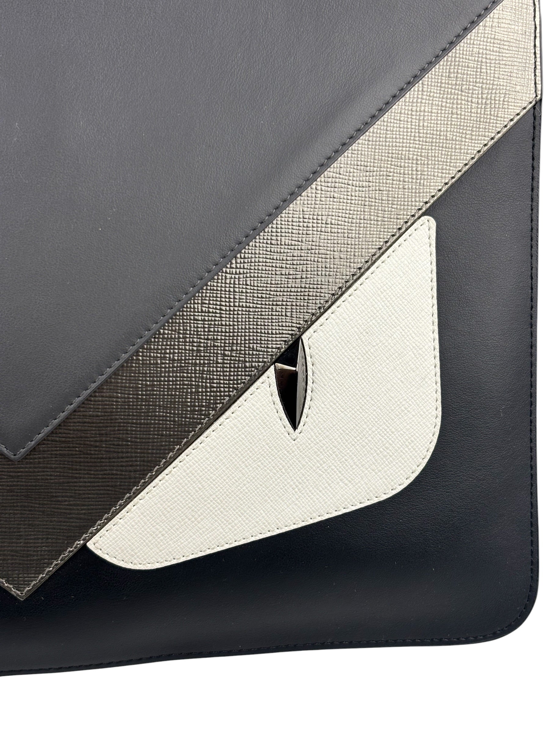 Fendi Black/Grey/White Monster Bag Bugs Eye Pouch