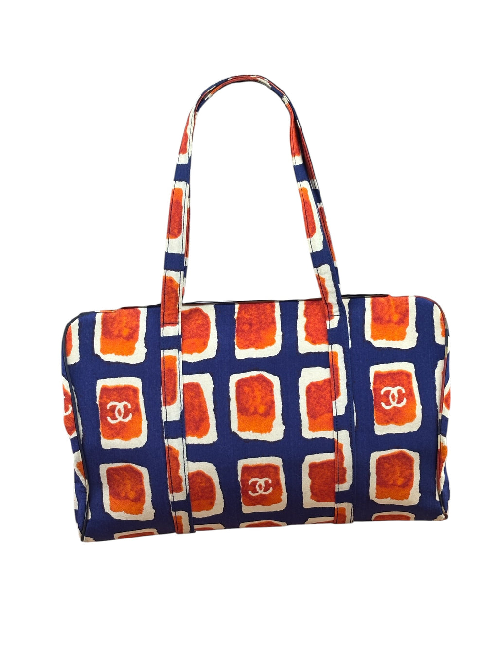Chanel Blue Logo Kiss Lock Bag 2000