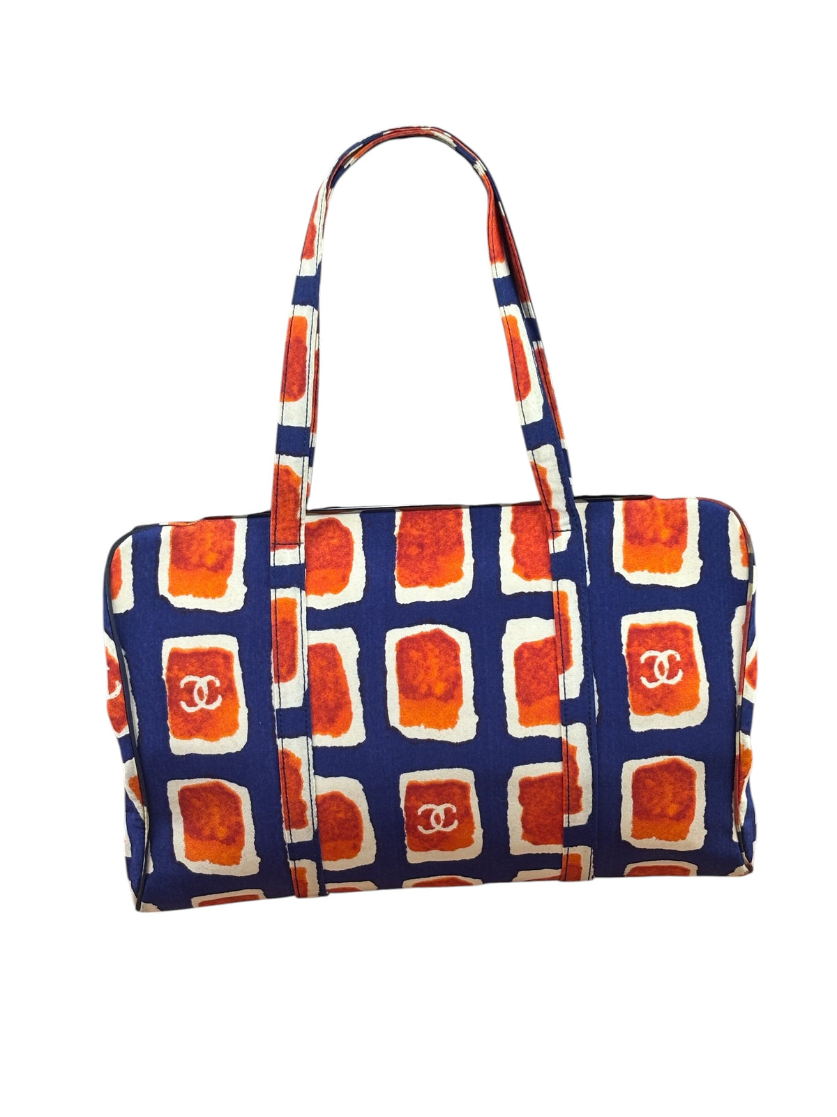 Chanel Blue Logo Kiss Lock Bag 2000