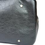 Balenciaga Black Leather Moto Bridge Zip Overnight Tote