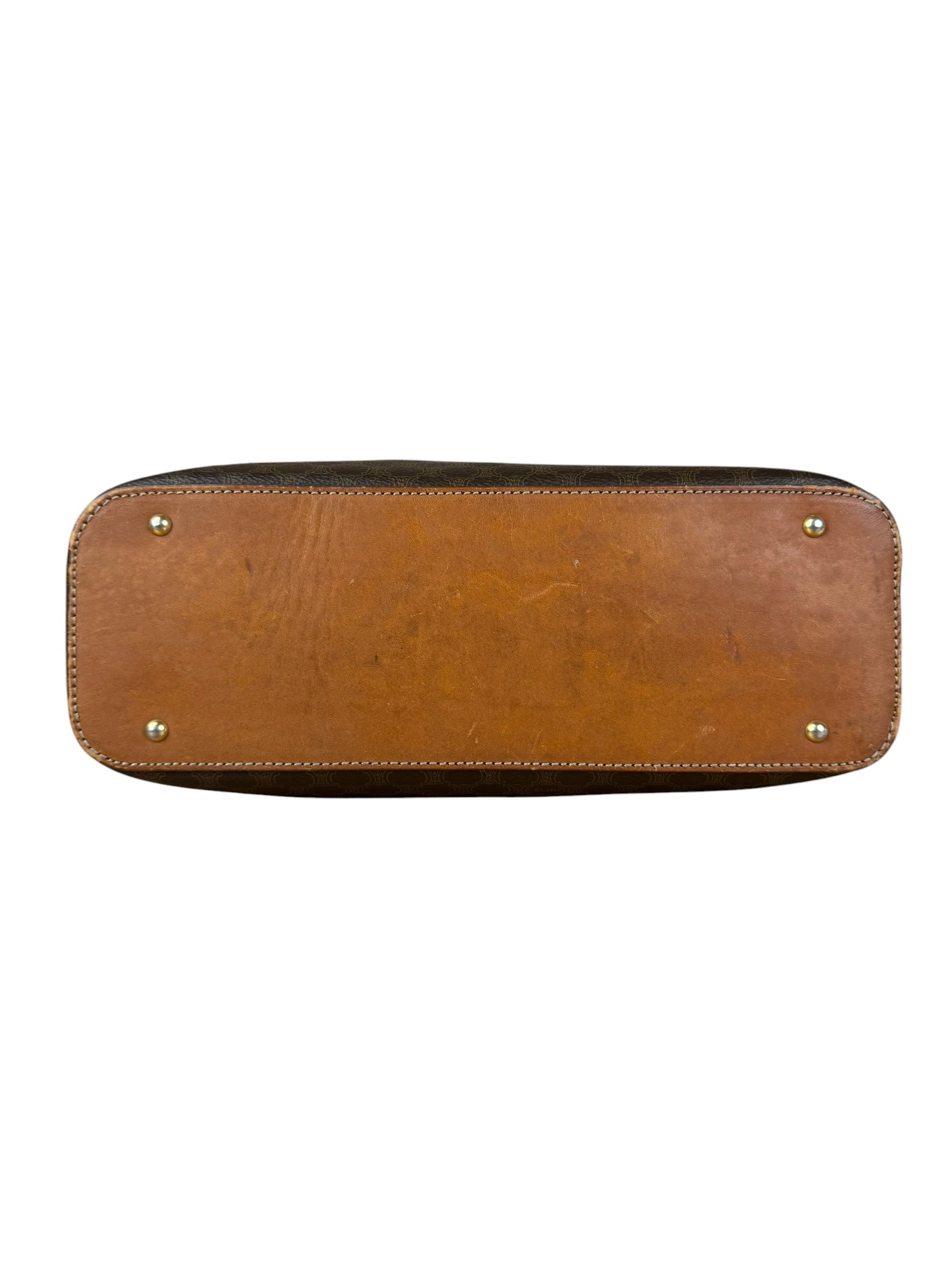 Celine Vintage Leather Macadam Dome Hand Bag