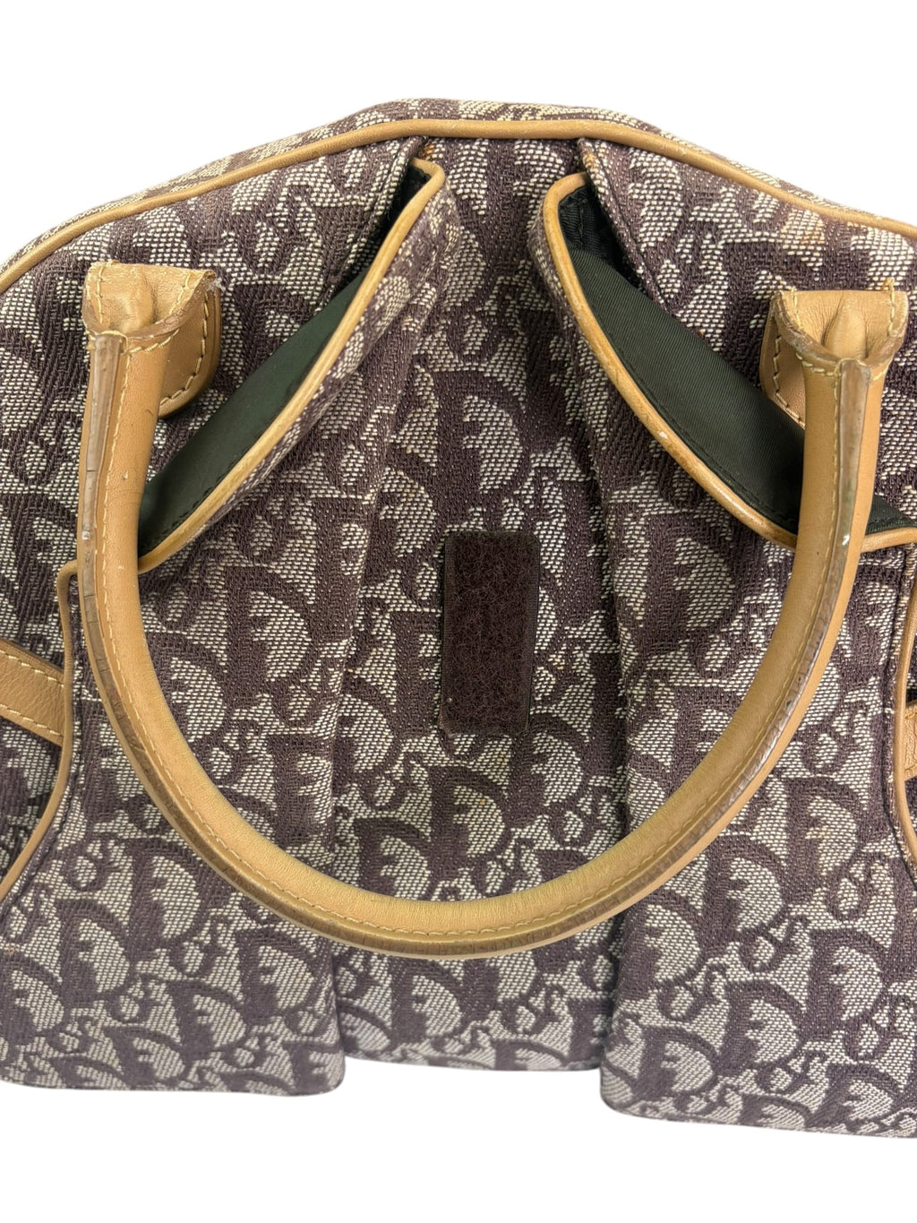 Christian Dior Beige/Brown Trotter Double Saddle Bowler Bag