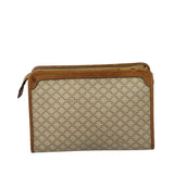 Celine Brown Leather Macadam Pouch