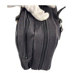 Burberry Black Leather Trim Canvas Pouch Bag