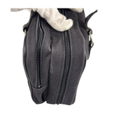 Burberry Black Leather Trim Canvas Pouch Bag