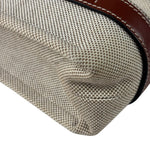 Chloe Beige/Brown Leather Trim Small Woody Two-Way Tote
