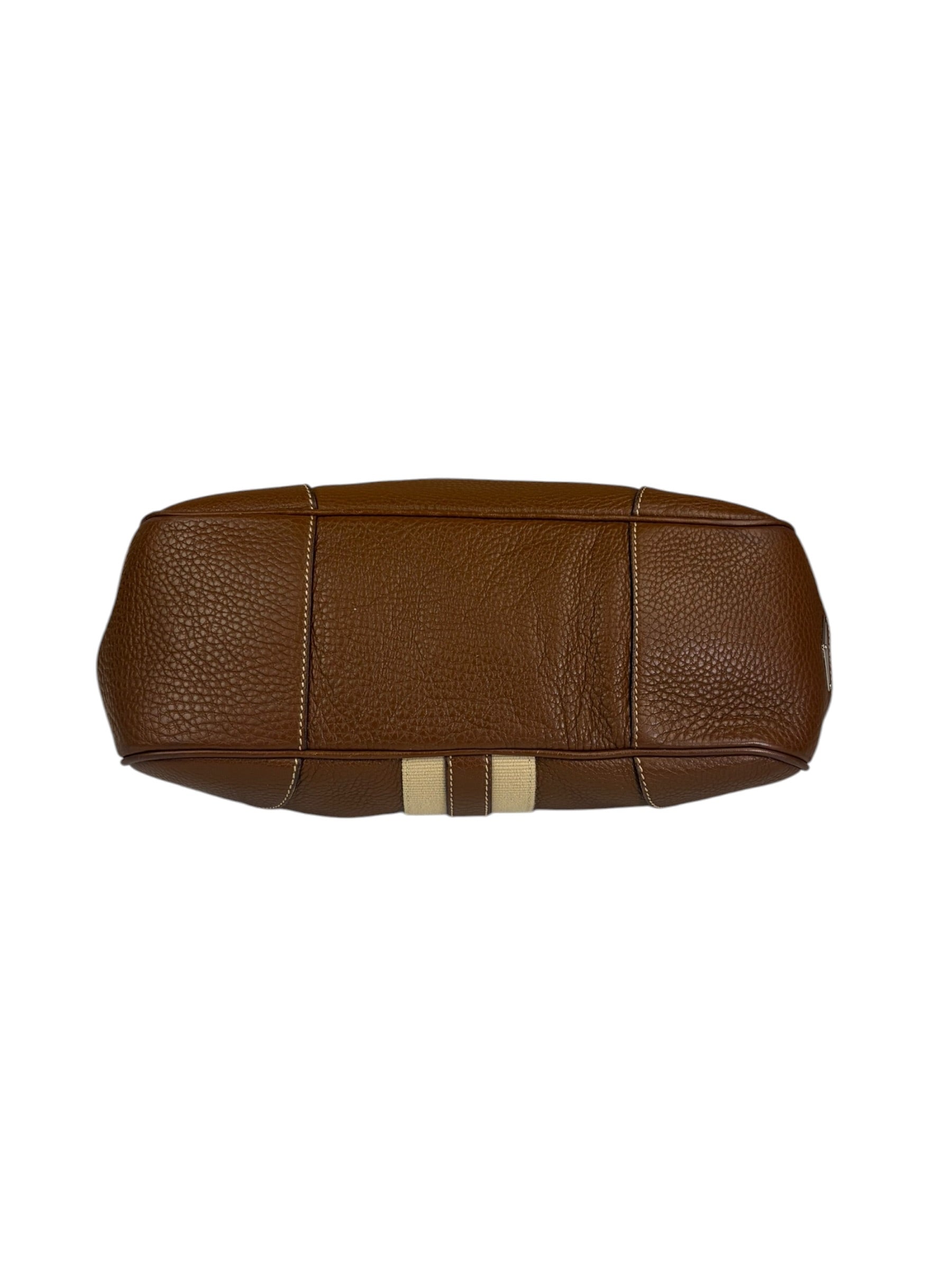 Prada Lizard Pushlock Flap Brown Vitello Daino Shoulder Bag
