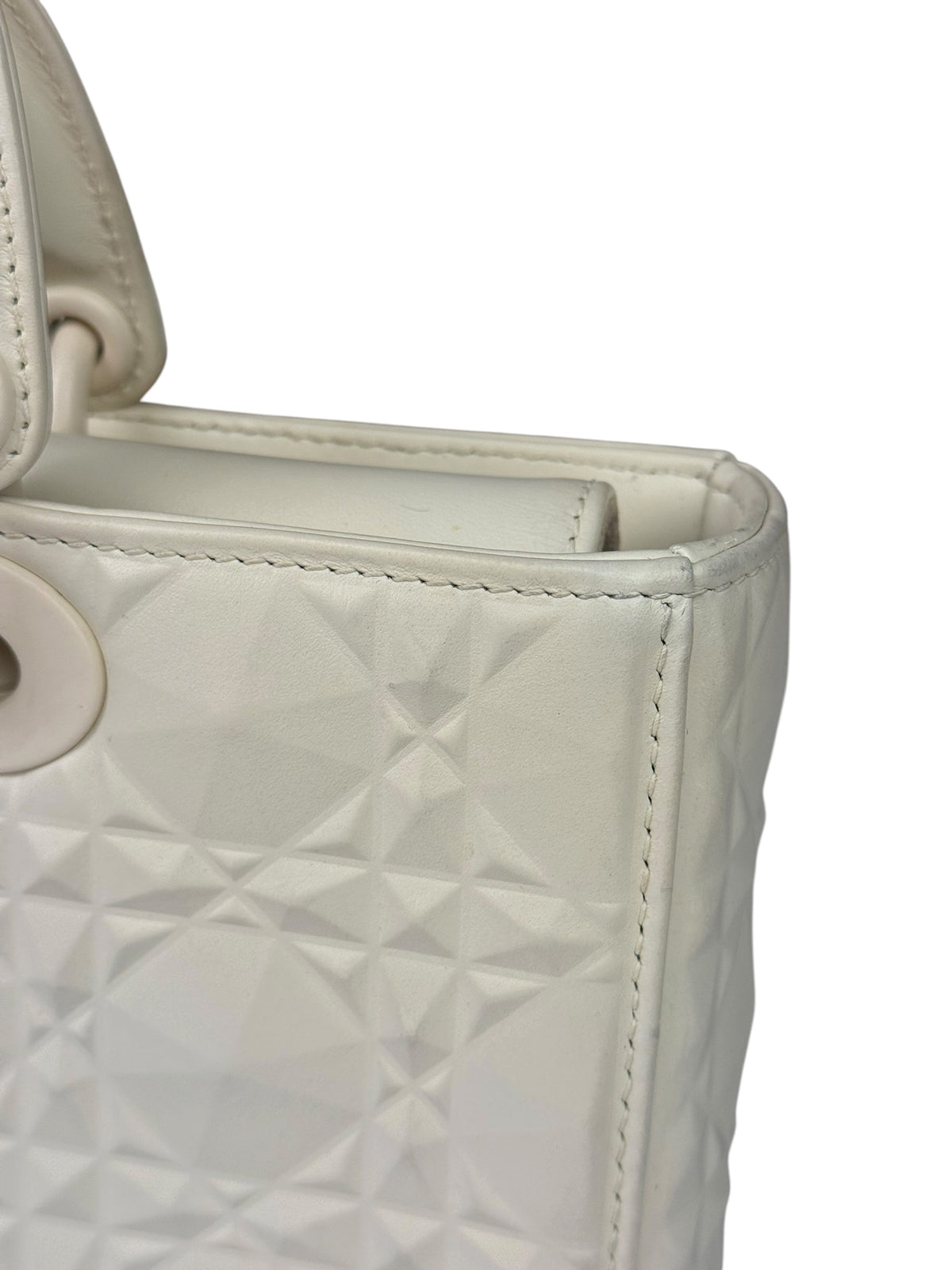 Christian Dior White Lady D-Joy Geometric 2Way Handbag