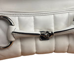 Gucci White Quilted Metelasse Leather Horsebit Chain Shoulder Bag