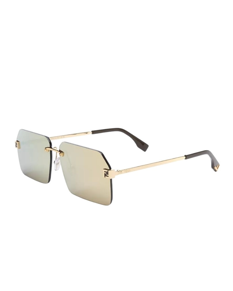 Fendi Sky Gold Tone Rimless Sunglasses