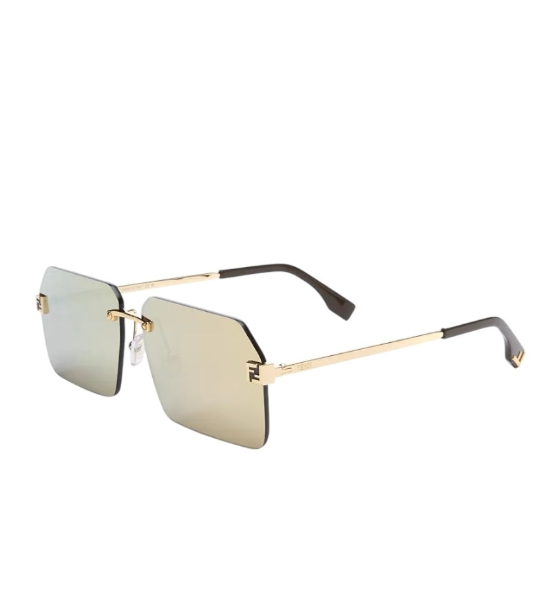 Fendi Sky Gold Tone Rimless Sunglasses