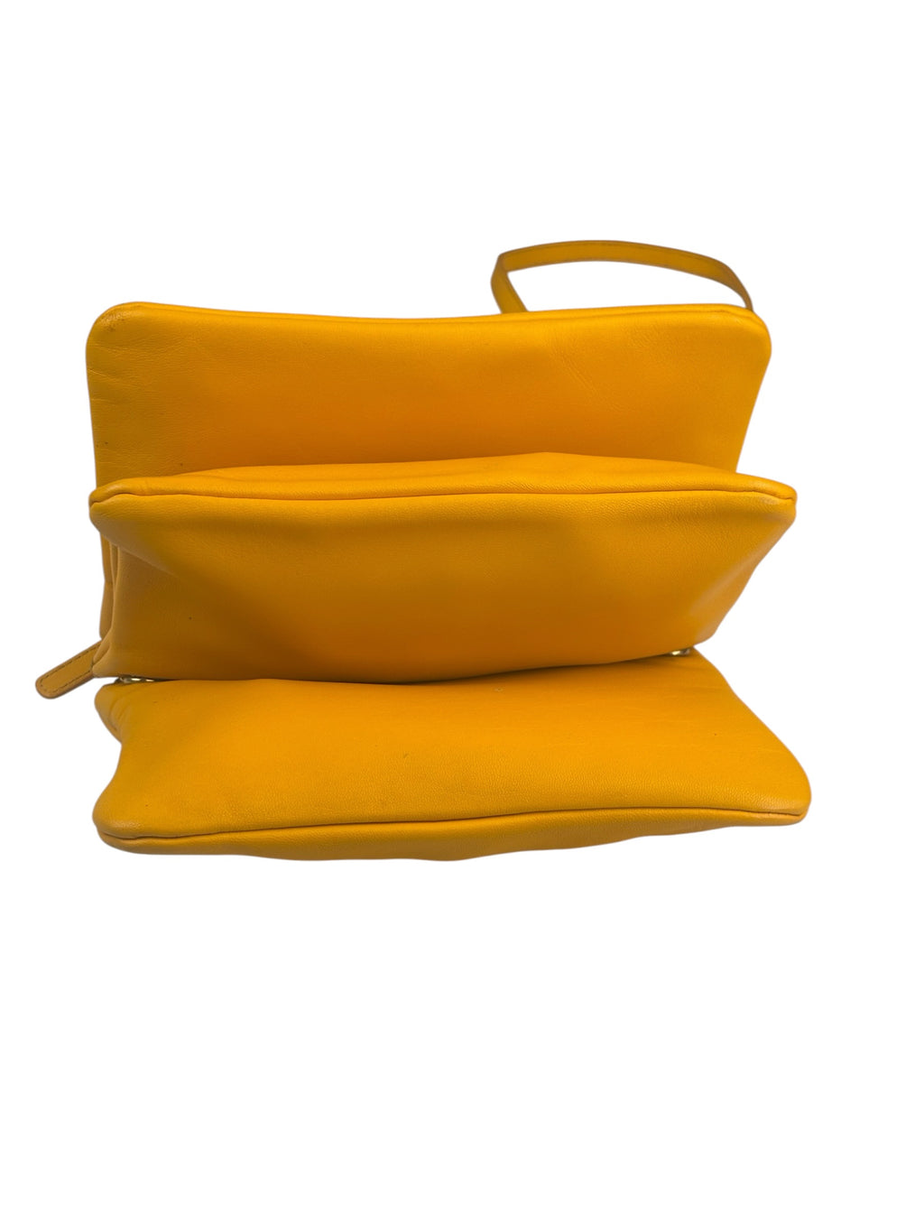 Celine Yellow/Orange Leather Trio Small Crossbody Bag