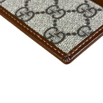 Gucci Brown Leather Trim GG Supreme Card Holder