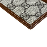 Gucci Brown Leather Trim GG Supreme Card Holder