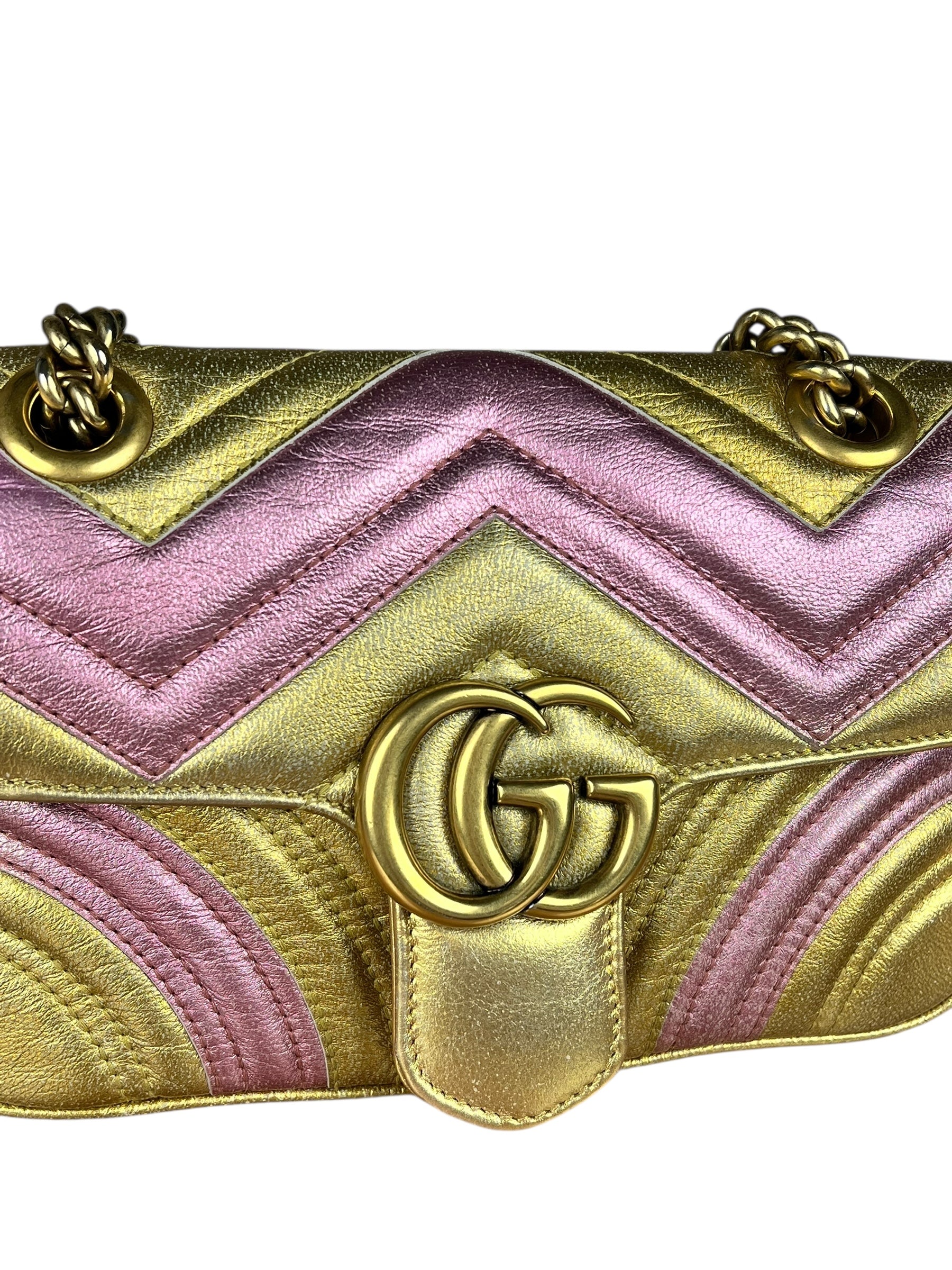 Gucci GG Metallic Marmont S Flap Bag