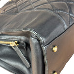 Chanel Vintage Black Quilted Mademoiselle Leather Shoulder Bag