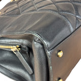 Chanel Vintage Black Quilted Mademoiselle Leather Shoulder Bag