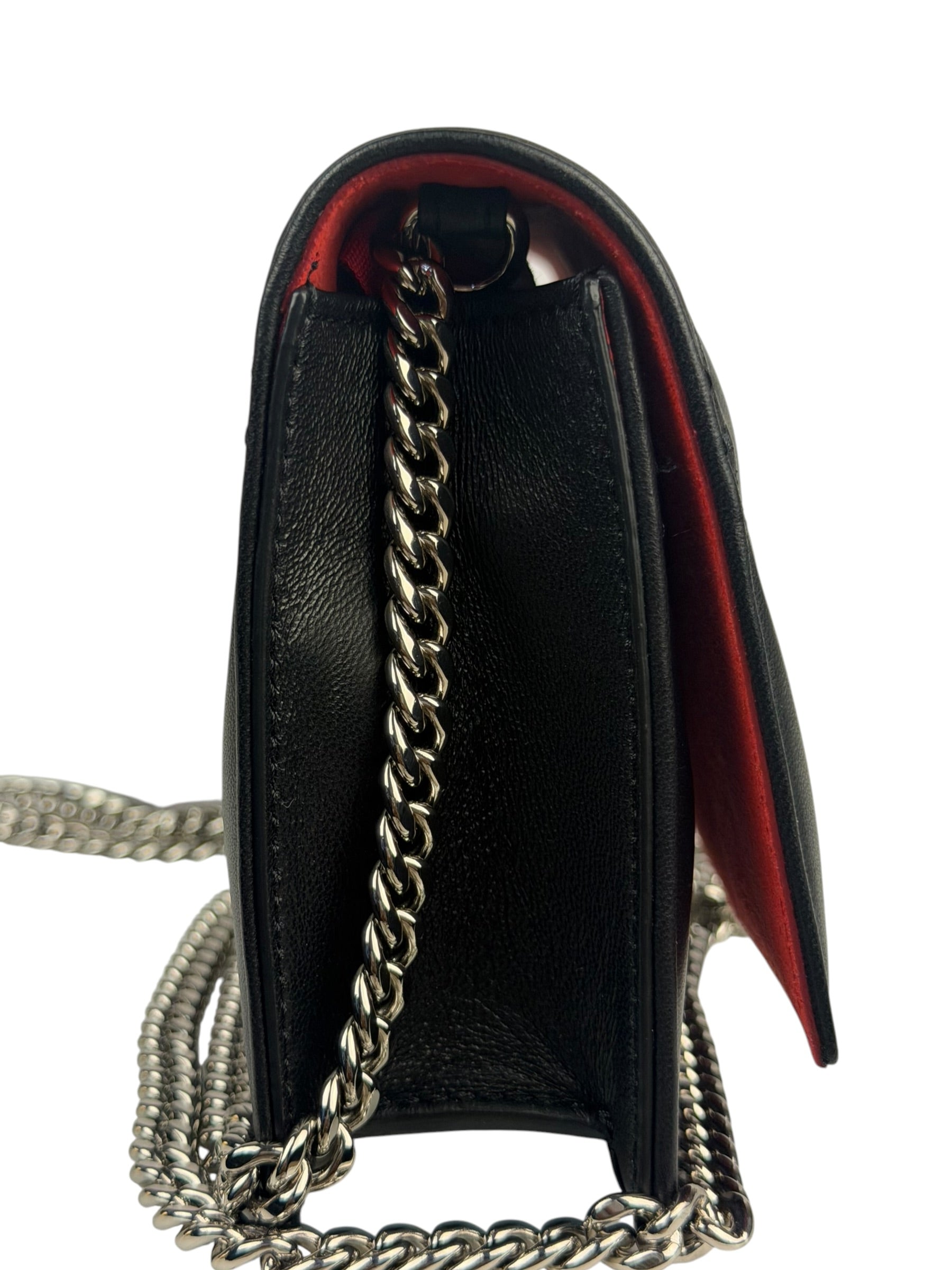Alexander McQueen Black Leather Medium Skull Shoulder Bag