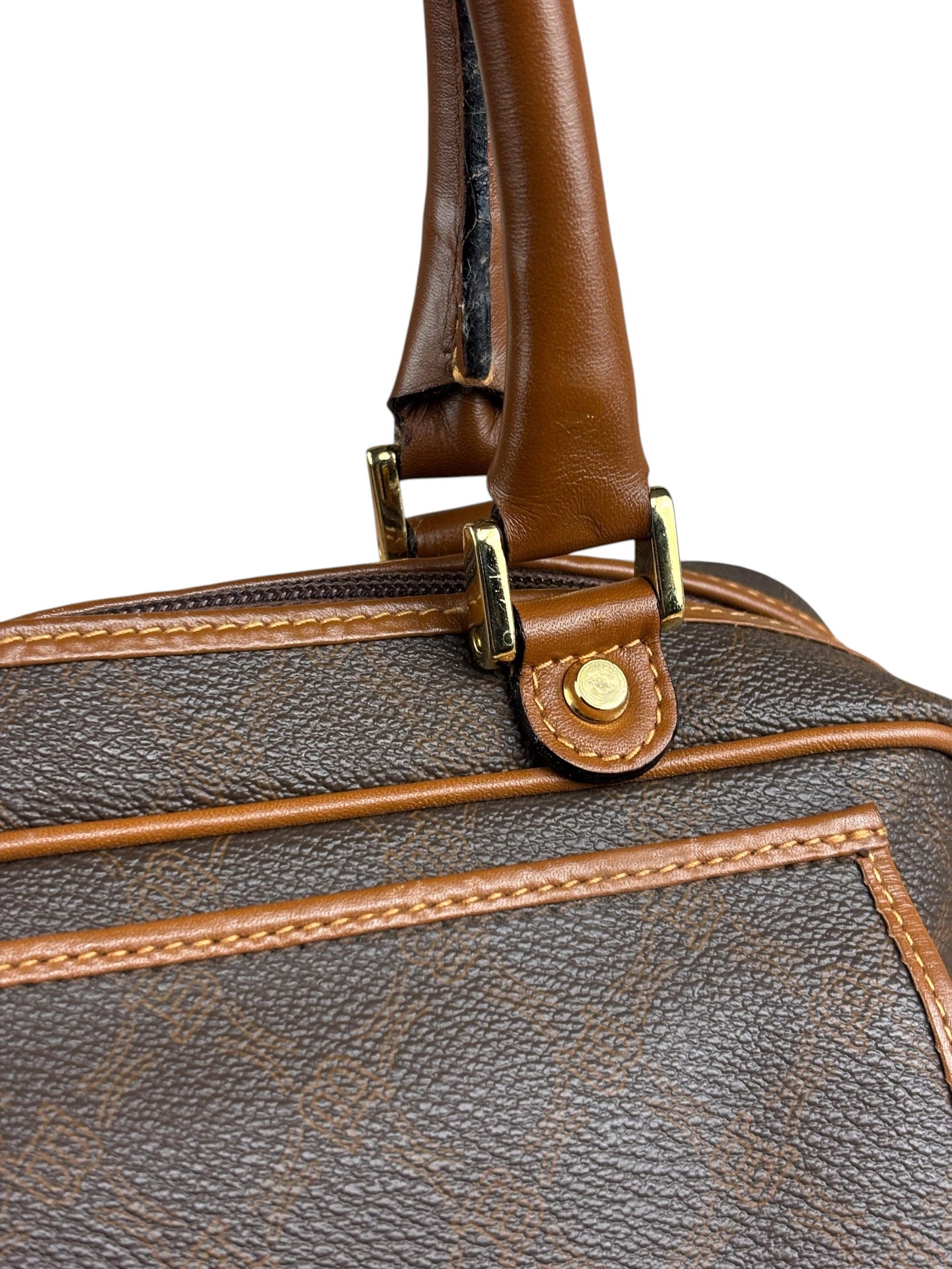 Bally Vintage Leather Coated Monogram Handbag